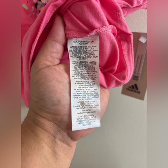 Adidas 2 piece set Pink and Black Short Sleeve Tees size 6 - Picture 7 of 7